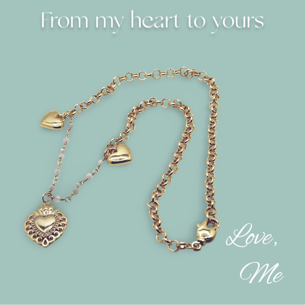 Gold Heart Charm Necklace